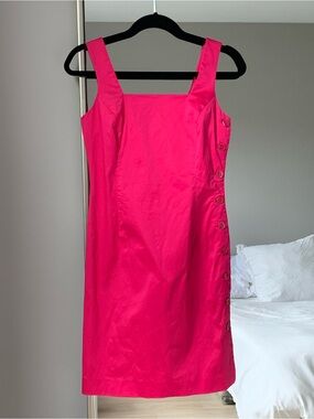 Ralph Lauren Black Label Hot Pink Sleeveless Sheath Dress Size 2